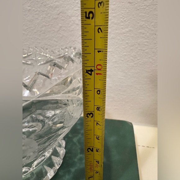 Vintage 24% Lead Crystal Lausitzer Bowl/Vase with Etched Roses & Leaves - Picture 9 of 9